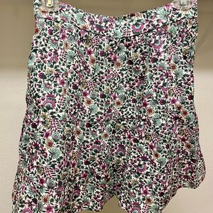 J. Crew XXS Floral Skirt with Green and Pink Accents